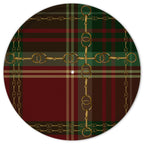 Red and Green Christmas Equestrian Plaid Party Platter