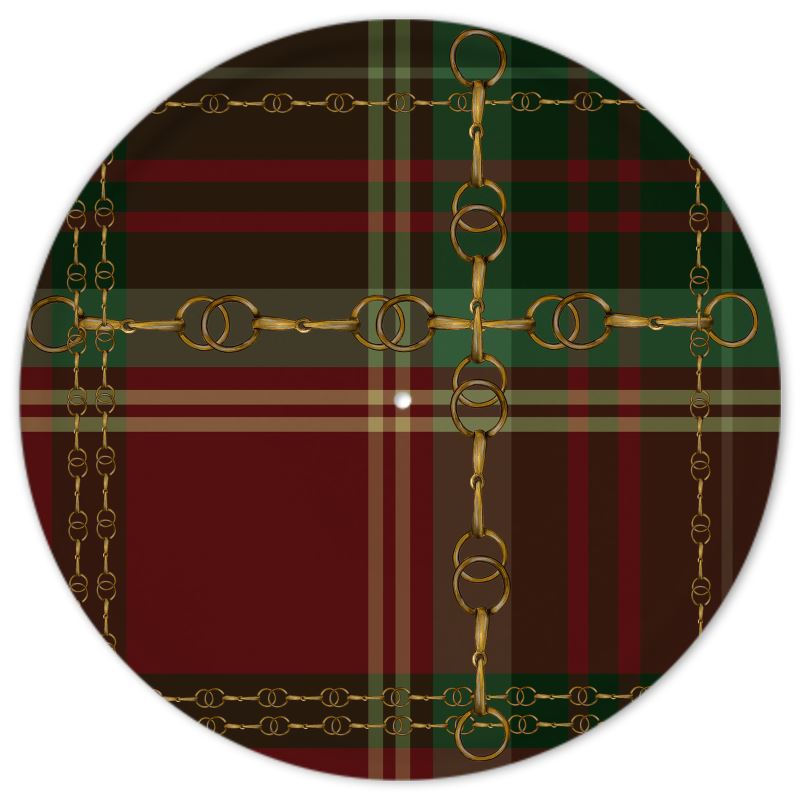 Red and Green Christmas Equestrian Plaid Party Platter