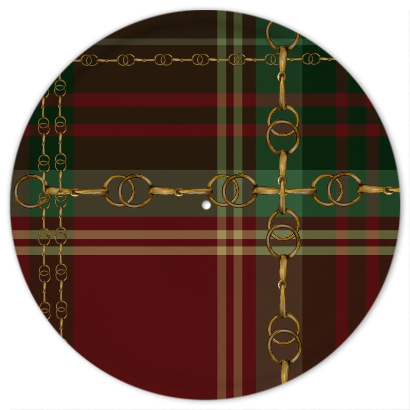 Red and Green Christmas Equestrian Plaid Party Platter