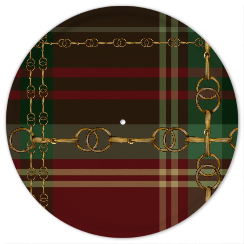 Red and Green Christmas Equestrian Plaid Party Platter