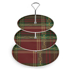 Red and Green Christmas Equestrian Plaid Party Platter