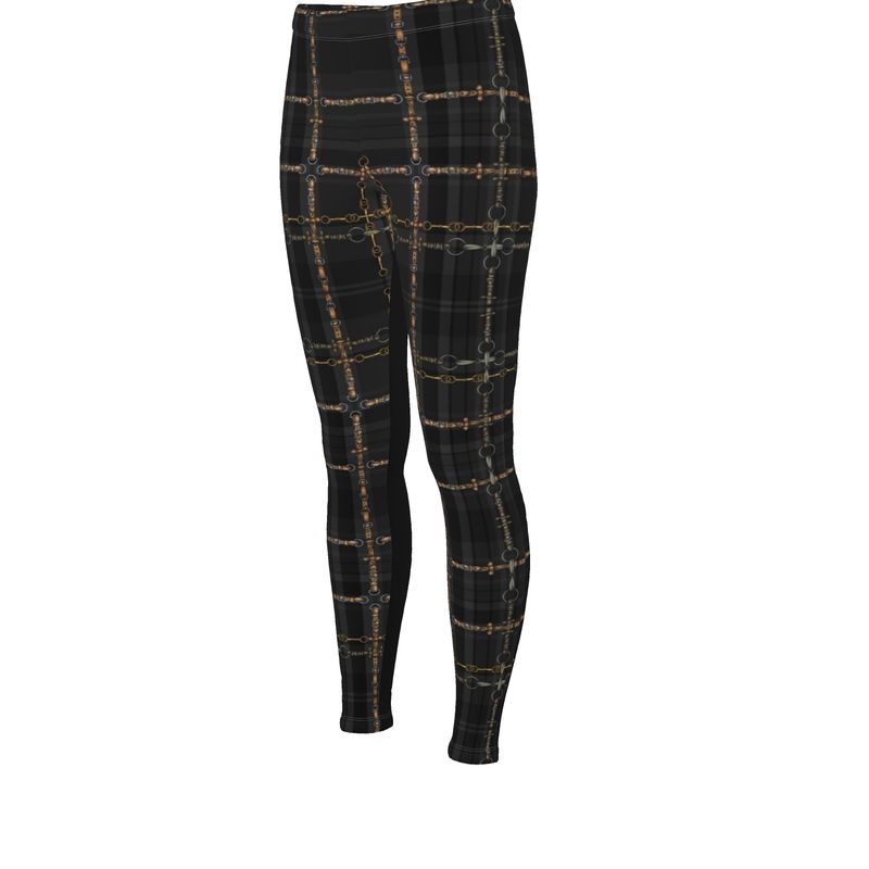 Black and Brown Piaffe Checkered Plaid Equestrian Bit Faux Full Seat R Main image