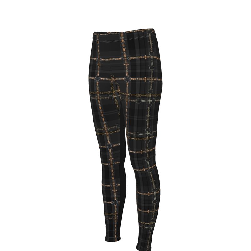 Black and Brown Piaffe Checkered Plaid Equestrian Bit Faux Full Seat R