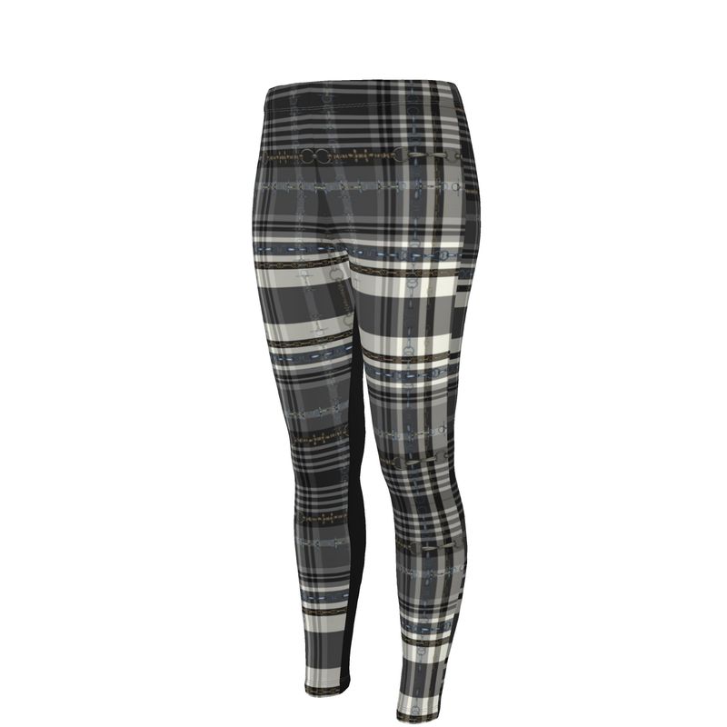 Gray and Black Brown Equestrian Plaid High Waisted Rider Leggings Secondary image