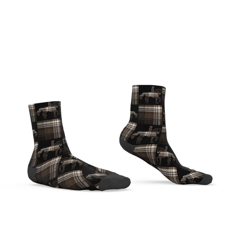 Brown and Back Checkered Socks Secondary image