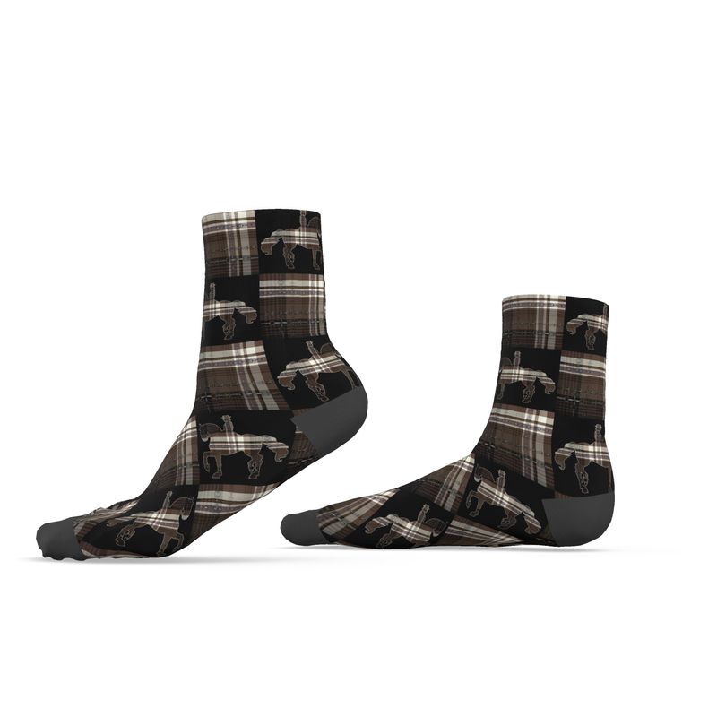 Brown and Back Checkered Socks