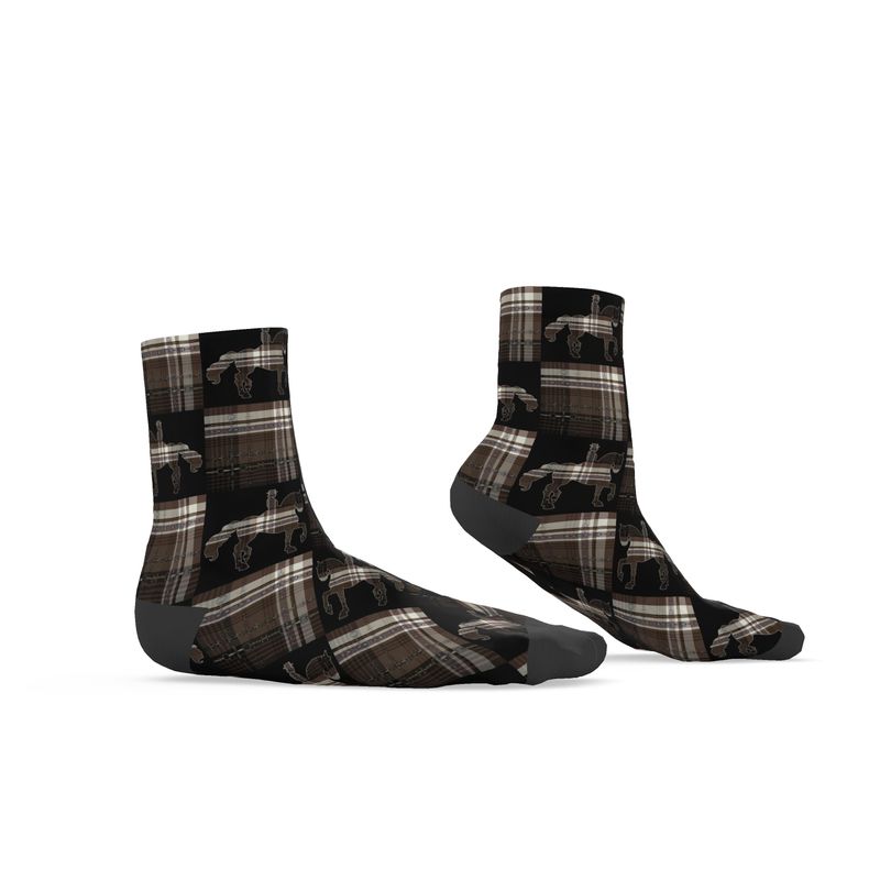 Brown and Back Checkered Socks