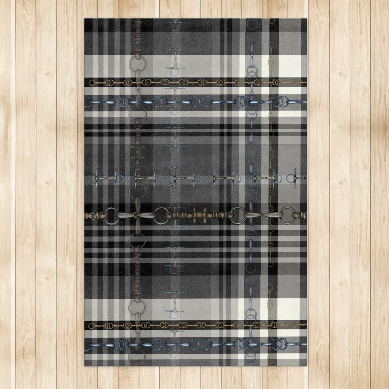 Black Plaid Area Rug